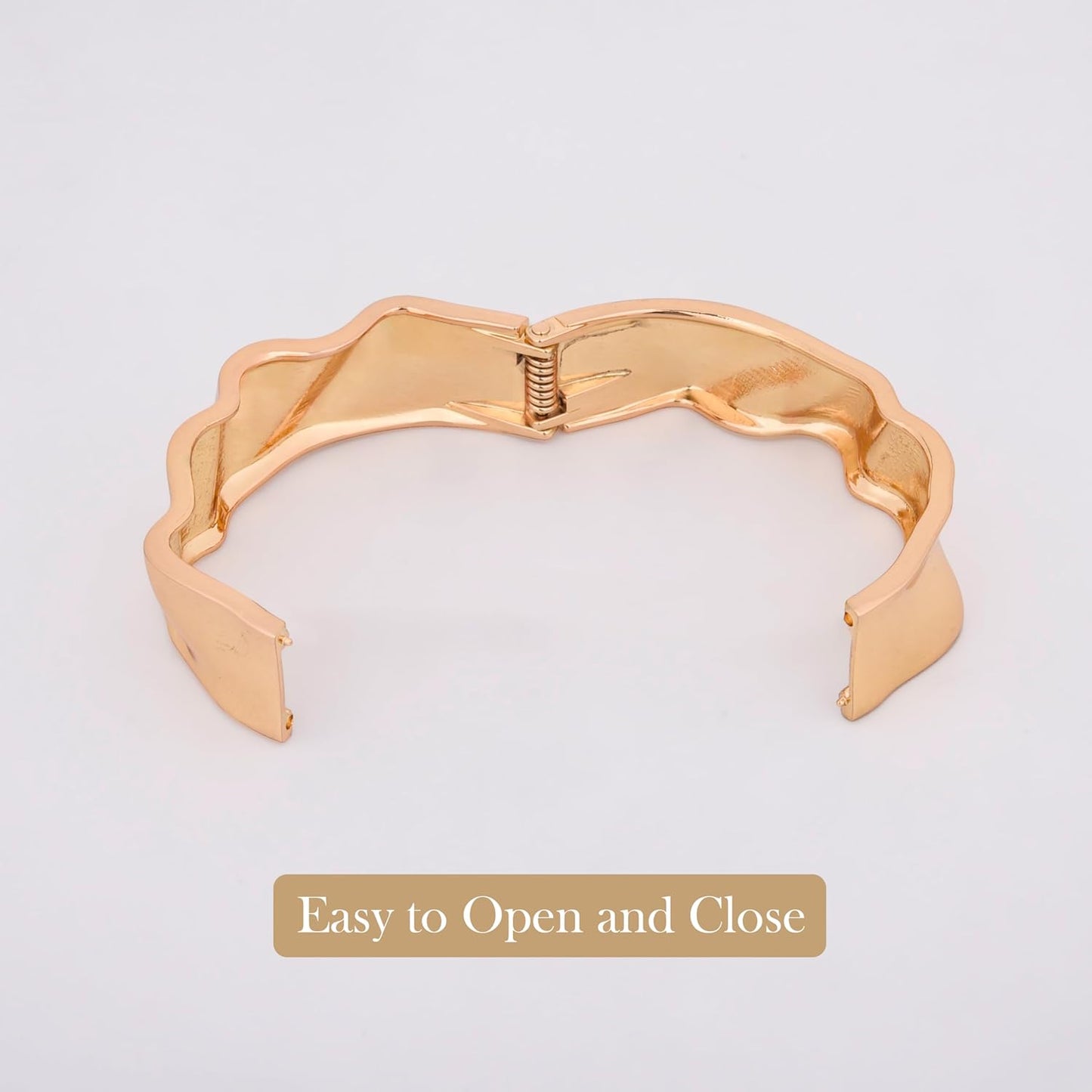MORU Ripple Sculpted Kada Bangle for Women | Slim Openable Bracelet | Fashion Jewellery for Parties, Weddings & Gifting