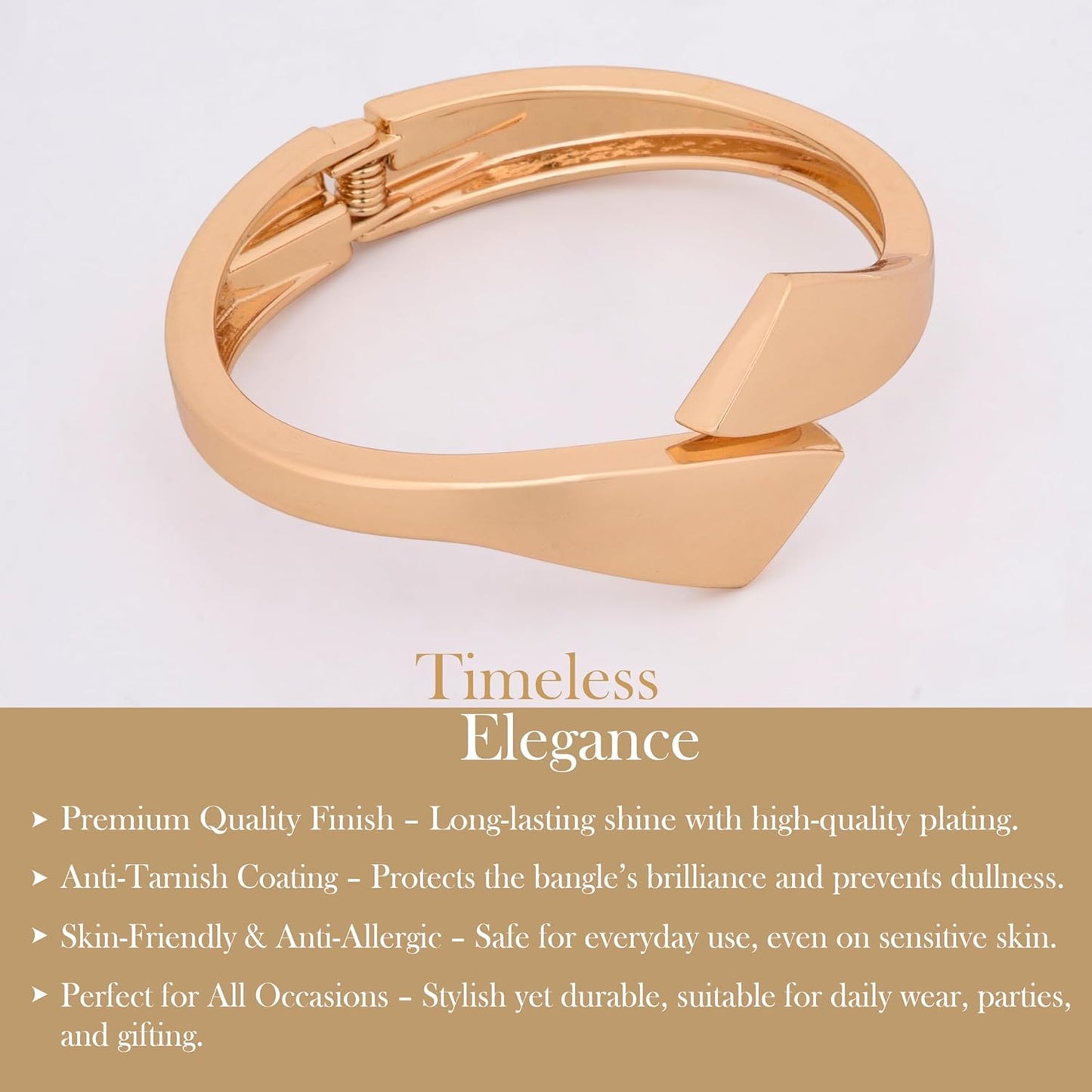 MORU Edgewave Sculpted Kada Bangle for Women | Bold Openable Bracelet | Fashion Jewellery for Weddings, Parties & Gifting