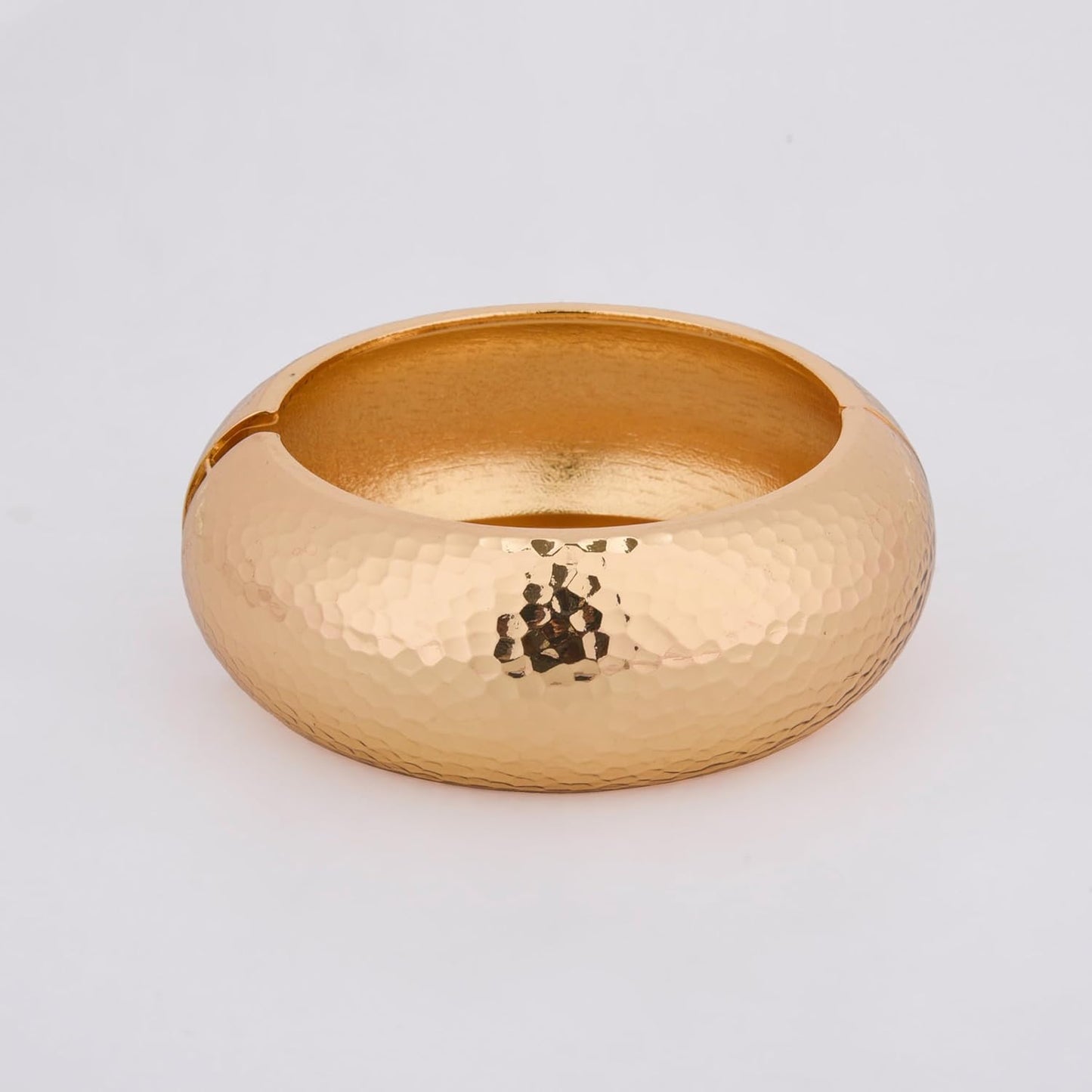 MORU Hammered Dome Metal Bangle for Women | Bold Designer Bracelet | Statement Fashion Jewellery for Party, Festive & Everyday Wear