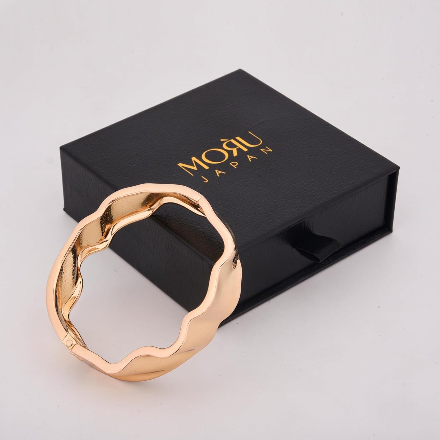 MORU Ripple Sculpted Kada Bangle for Women | Slim Openable Bracelet | Fashion Jewellery for Parties, Weddings & Gifting
