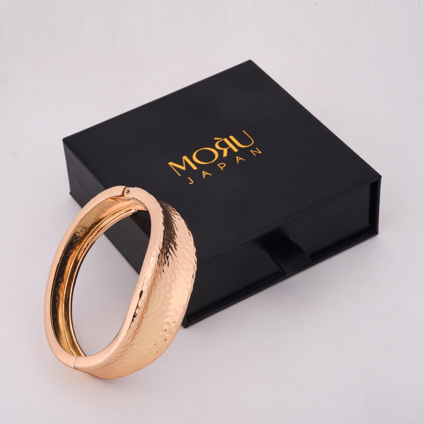 MORU Hammercrest Textured Kada Bangle for Women | Wide Openable Bracelet | Fashion Jewellery for Parties, Weddings & Gifting