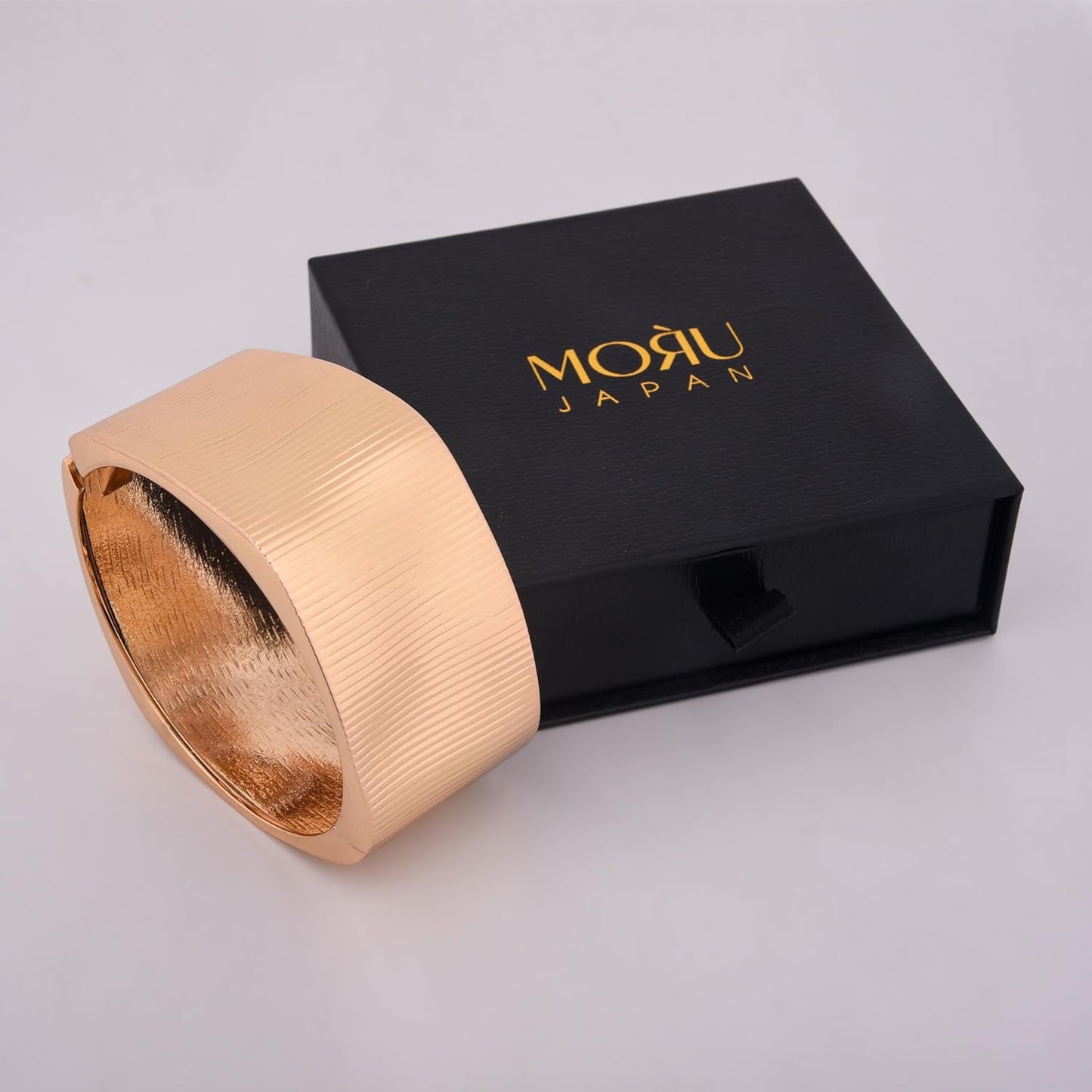 MORU Aurora Luxe Wide Kada Bangle for Women | Textured Openable Bracelet | Statement Fashion Jewelry for Parties, Weddings & Gifting