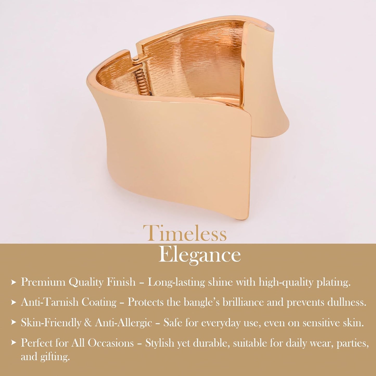 MORU Sculpted Statement Kada Bangle for Women | Bold Wide Openable Bracelet | Fashion Jewellery for Weddings, Parties & Gifting