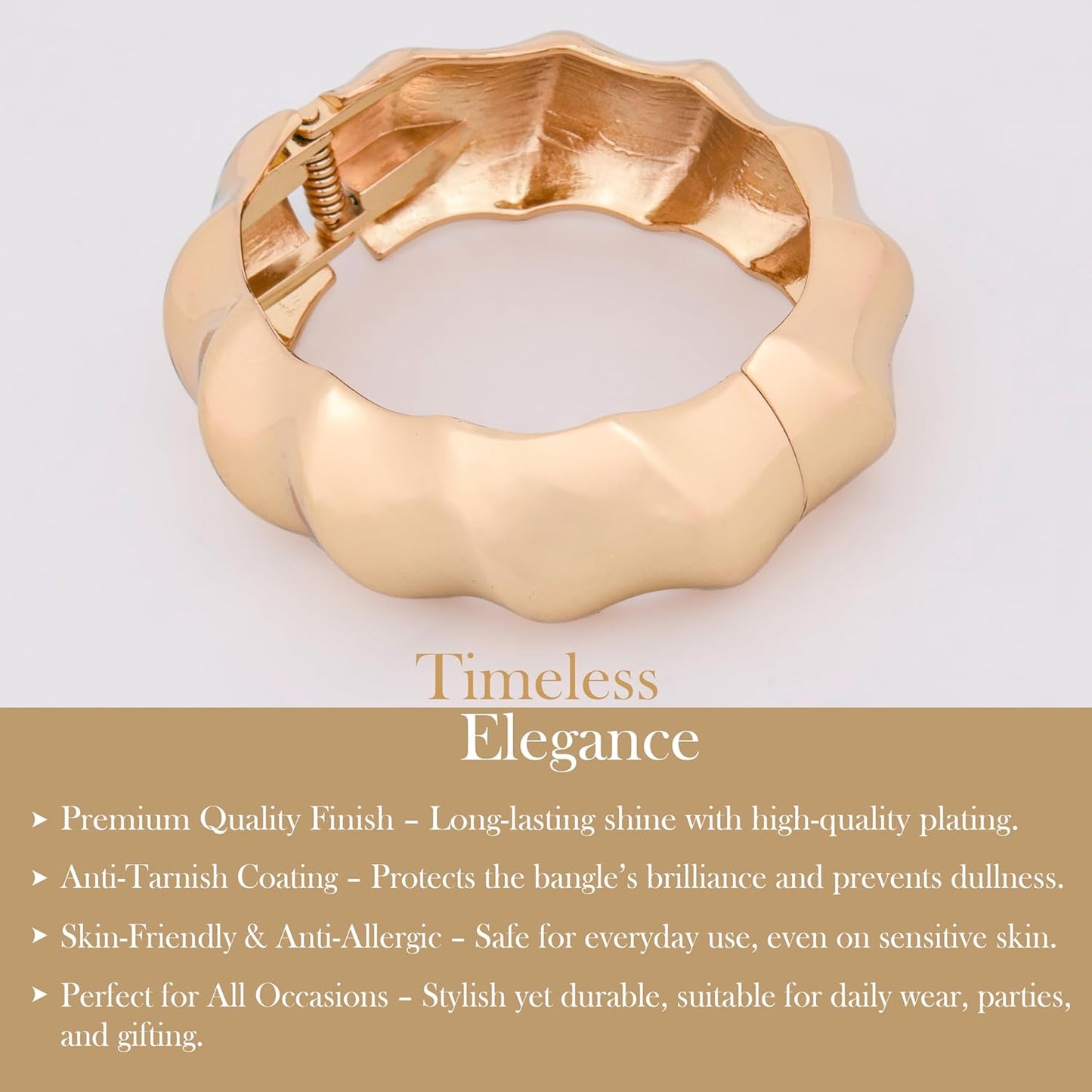 MORU Kage Jagged Kada Bangle for Women | Bold Geometric Openable Bracelet | Fashion Jewellery for Parties, Weddings & Gifting