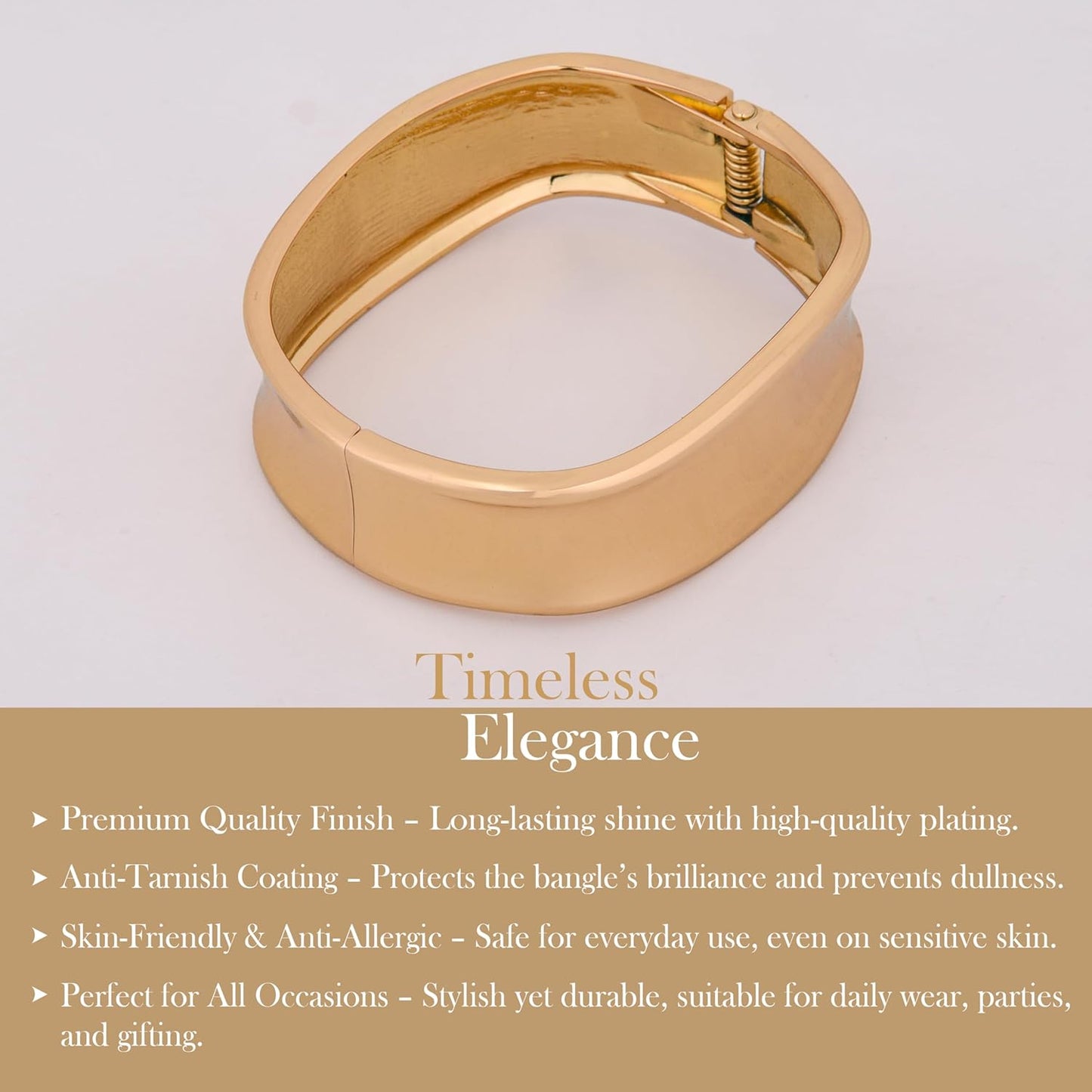 MORU Ovalis Kada Bangle for Women | Sleek Openable Bracelet | Fashion Jewellery for Weddings, Parties & Gifting