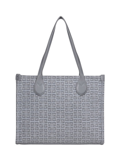 Winter Grid Classic Beige Canvas Tote Bag