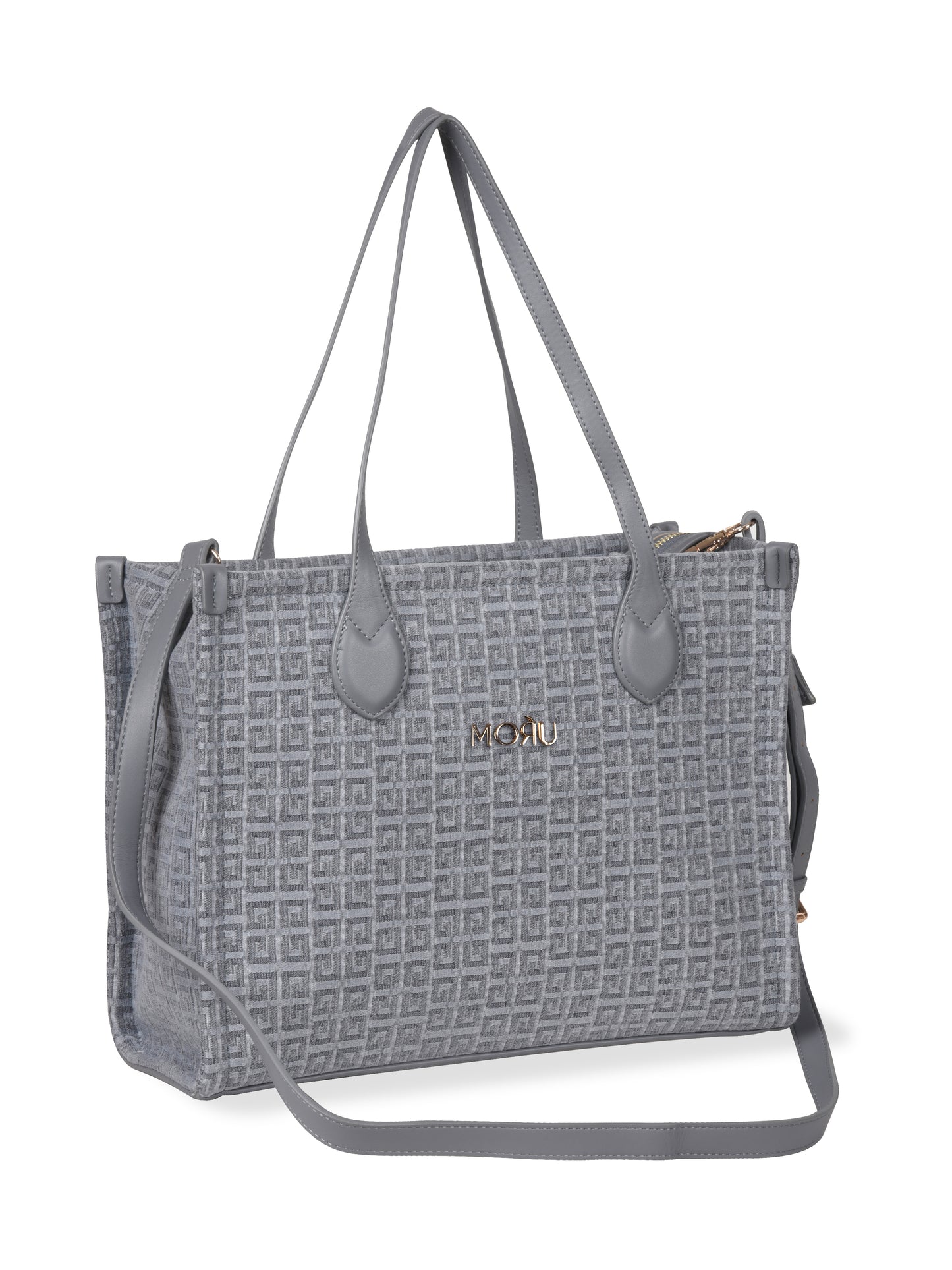 Winter Grid Classic Beige Canvas Tote Bag