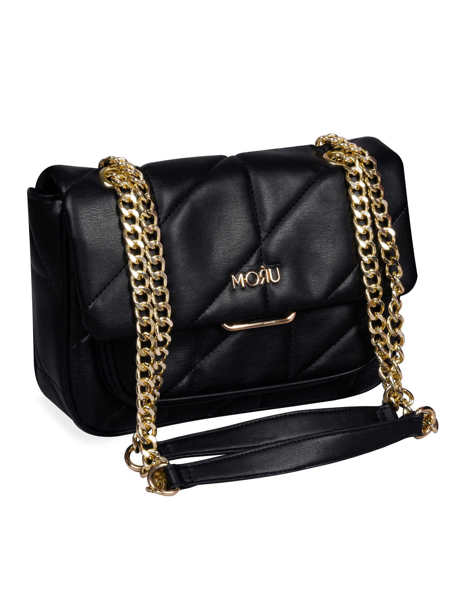 Kuro Black Quilted Shoulder Bag