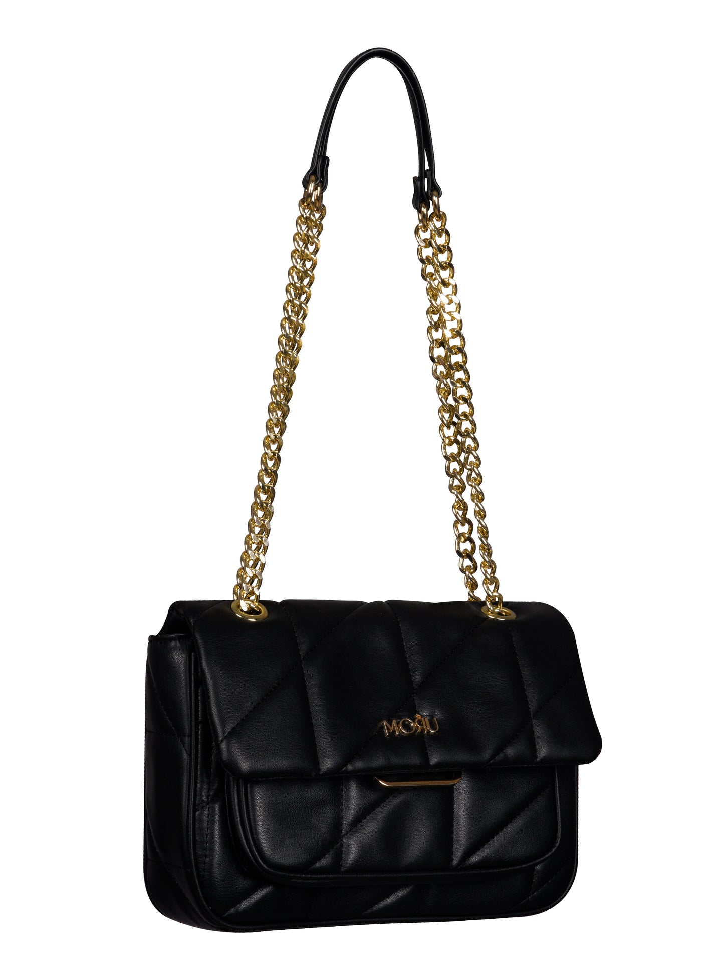 Kuro Black Quilted Shoulder Bag