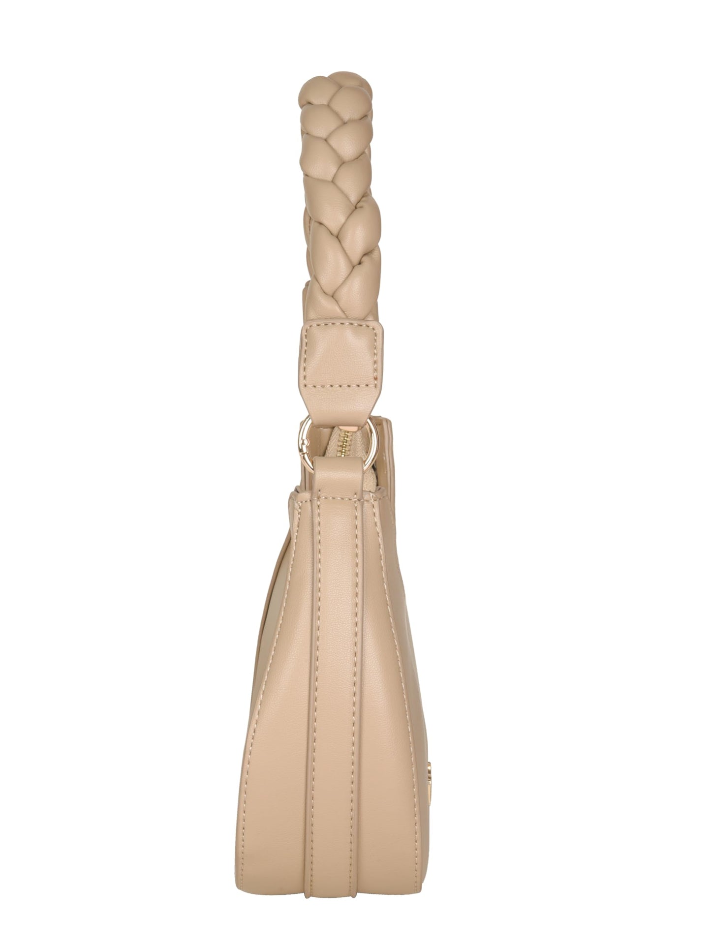 MORU Elara Braided Crescent Shoulder Bag for Women | Stylish Half Moon Hobo Purse | Premium Vegan Leather Handbag with Zipper Closure