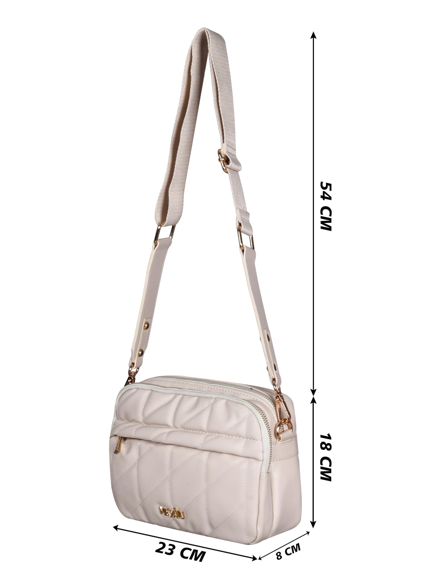 MORU Kuro Quilted Crossbody Bag for Women | Premium Vegan Leather Sling Bag with Adjustable Strap | Lightweight, Water-Resistant | Everyday Office & Travel Use