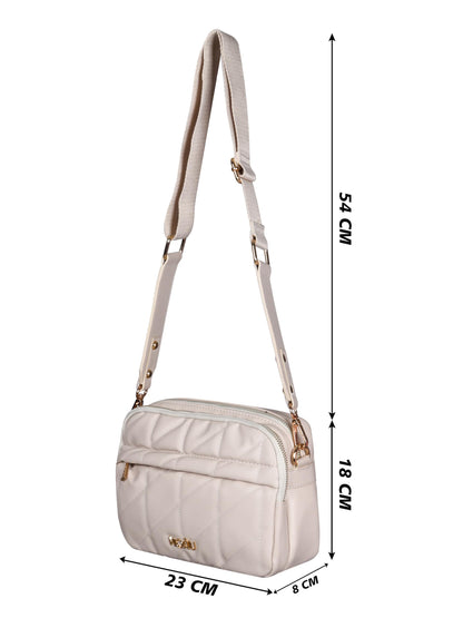 MORU Kuro Quilted Crossbody Bag for Women | Premium Vegan Leather Sling Bag with Adjustable Strap | Lightweight, Water-Resistant | Everyday Office & Travel Use