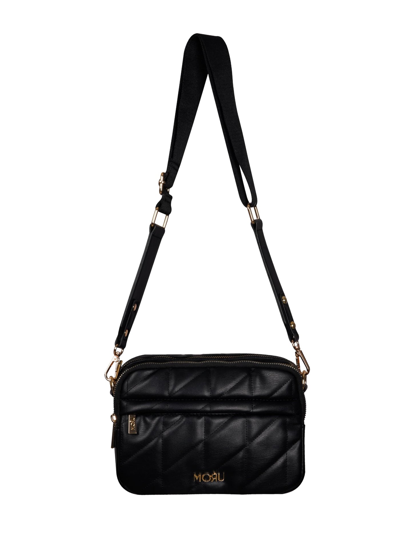 MORU Kuro Quilted Crossbody Bag for Women | Premium Vegan Leather Sling Bag with Adjustable Strap | Lightweight, Water-Resistant | Everyday Office & Travel Use