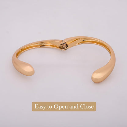 MORU Duet Open Kada Bangle for Women | Minimal Overlap Bracelet | Fashion Jewellery for Wedding, Parties & Gifting