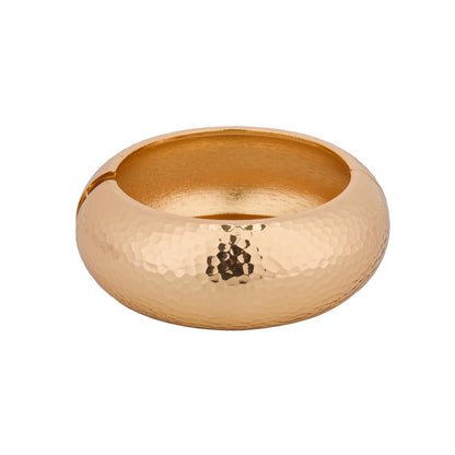 MORU Hammered Dome Metal Bangle for Women | Bold Designer Bracelet | Statement Fashion Jewellery for Party, Festive & Everyday Wear