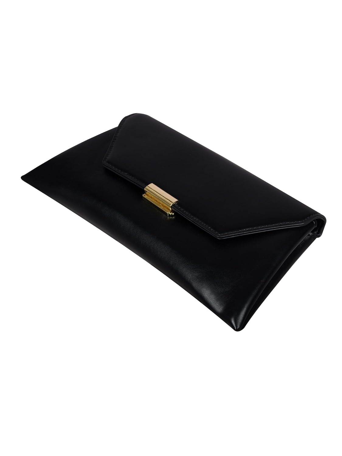 MORU Clutch for Women | Black Envelope Clutch Purse with Detachable Chain Strap | Premium PU Leather Evening Party Sling Bag | Magnetic Closure | Wedding, Formal & Occasion Handbag