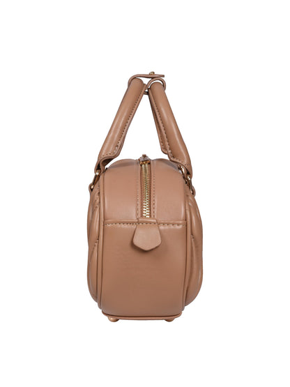 MORU Lumière Quilted Boston Satchel for Women | Premium Quilted PU Leather Handbag | Detachable Adjustable Shoulder Strap | Zip Closure