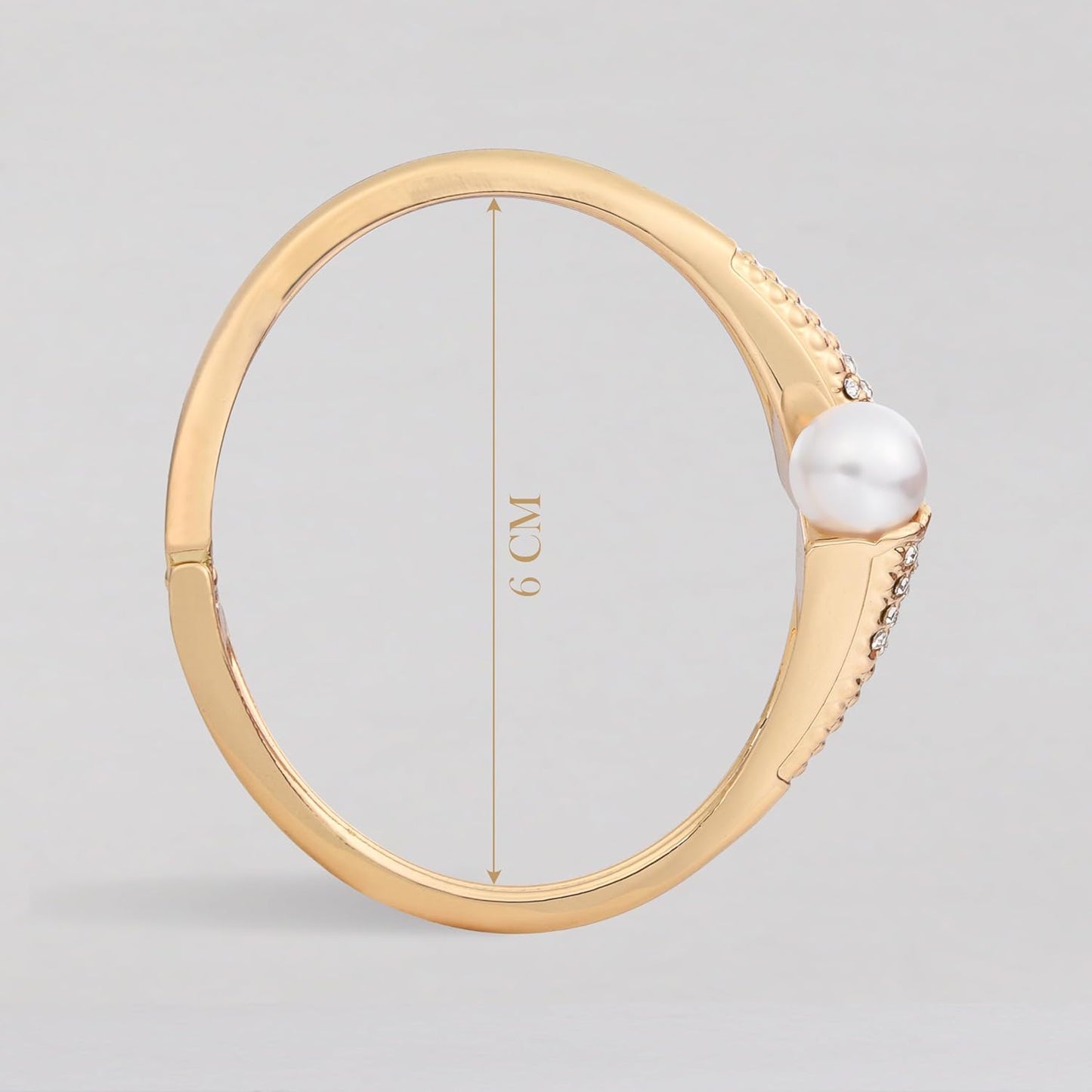 MORU Hikari Pearl Kada Bangle for Women | Elegant Openable Bracelet with Pearls & Crystal Detailing | Fashion Jewellery for Weddings, Parties & Gifting