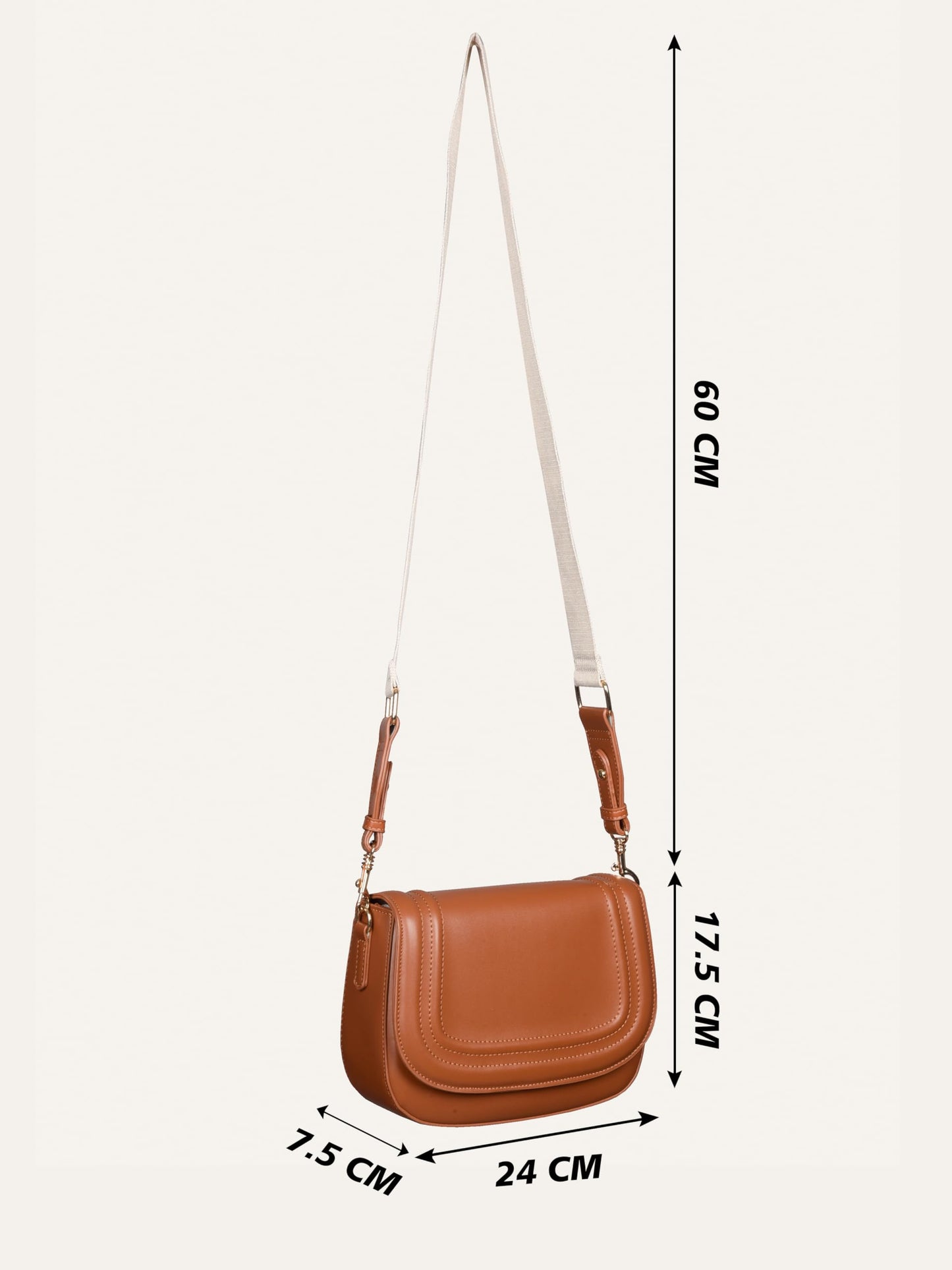 MORU Celeste Curved Flap Crossbody Sling Bag for Women | Premium Structured Saddle Crossbody Bag with Adjustable Strap | Stylish Everyday Shoulder Purse with Secure Inner Pocket