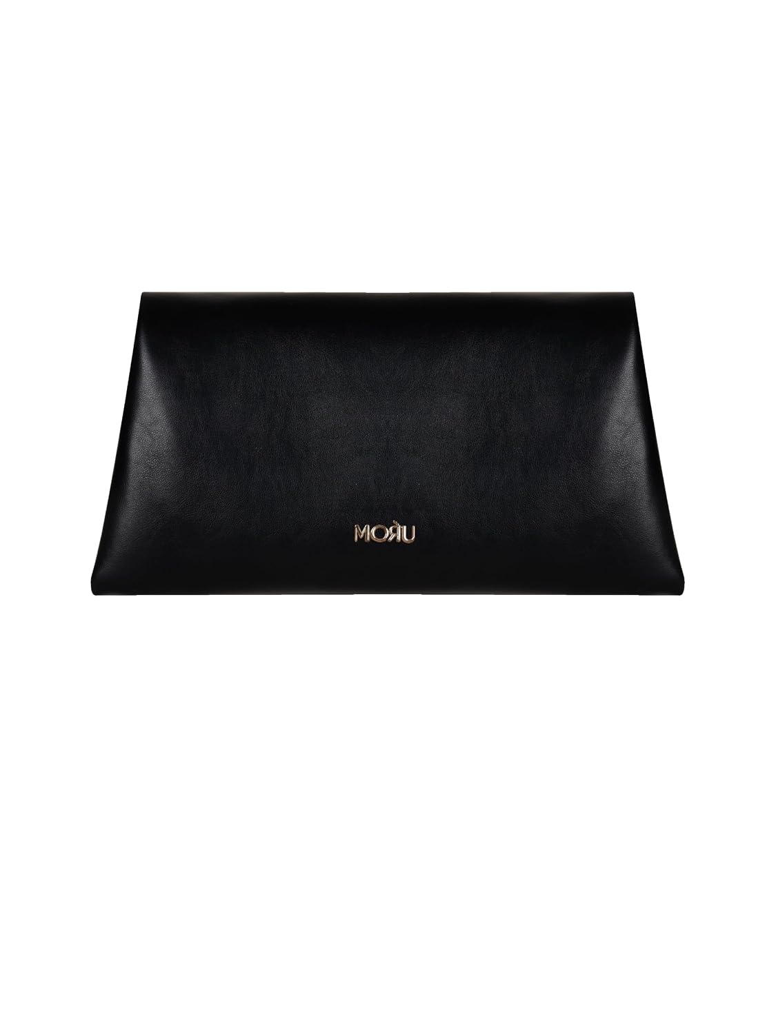 MORU Clutch for Women | Black Envelope Clutch Purse with Detachable Chain Strap | Premium PU Leather Evening Party Sling Bag | Magnetic Closure | Wedding, Formal & Occasion Handbag