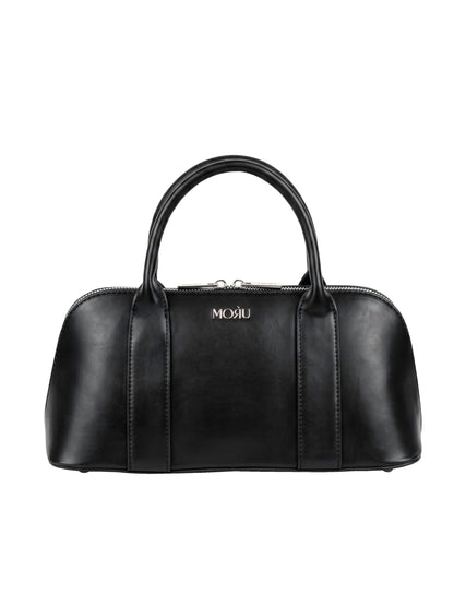 MORU Lumière Boston Satchel for Women | Premium Smooth PU Leather Handbag | Structured Top Handle Bag | Detachable Adjustable Shoulder Strap | Zip Closure