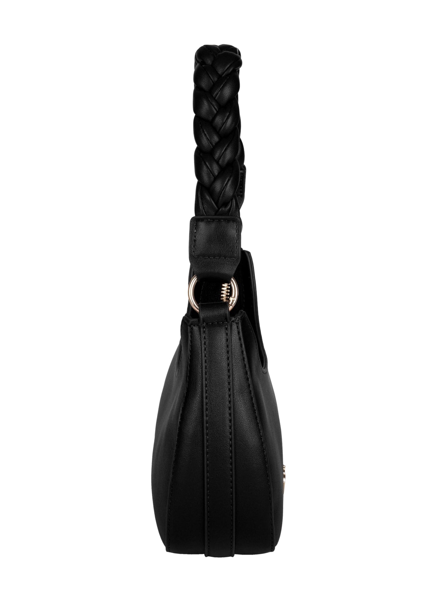 MORU Elara Braided Crescent Shoulder Bag for Women | Stylish Half Moon Hobo Purse | Premium Vegan Leather Handbag with Zipper Closure