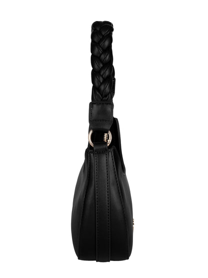 MORU Elara Braided Crescent Shoulder Bag for Women | Stylish Half Moon Hobo Purse | Premium Vegan Leather Handbag with Zipper Closure