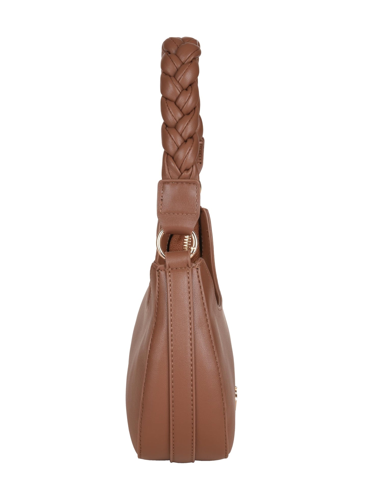 MORU Elara Braided Crescent Shoulder Bag for Women | Stylish Half Moon Hobo Purse | Premium Vegan Leather Handbag with Zipper Closure