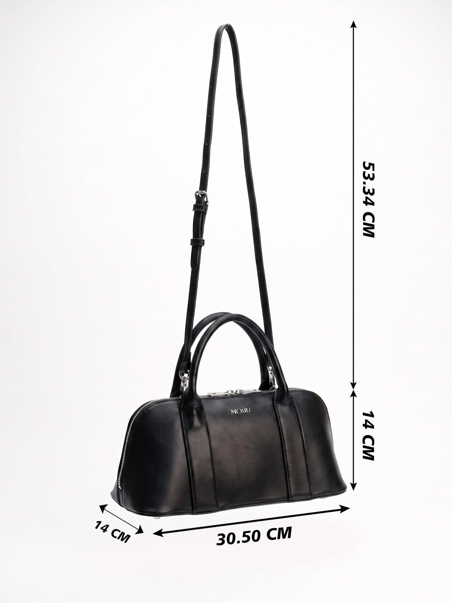 MORU Lumière Boston Satchel for Women | Premium Smooth PU Leather Handbag | Structured Top Handle Bag | Detachable Adjustable Shoulder Strap | Zip Closure