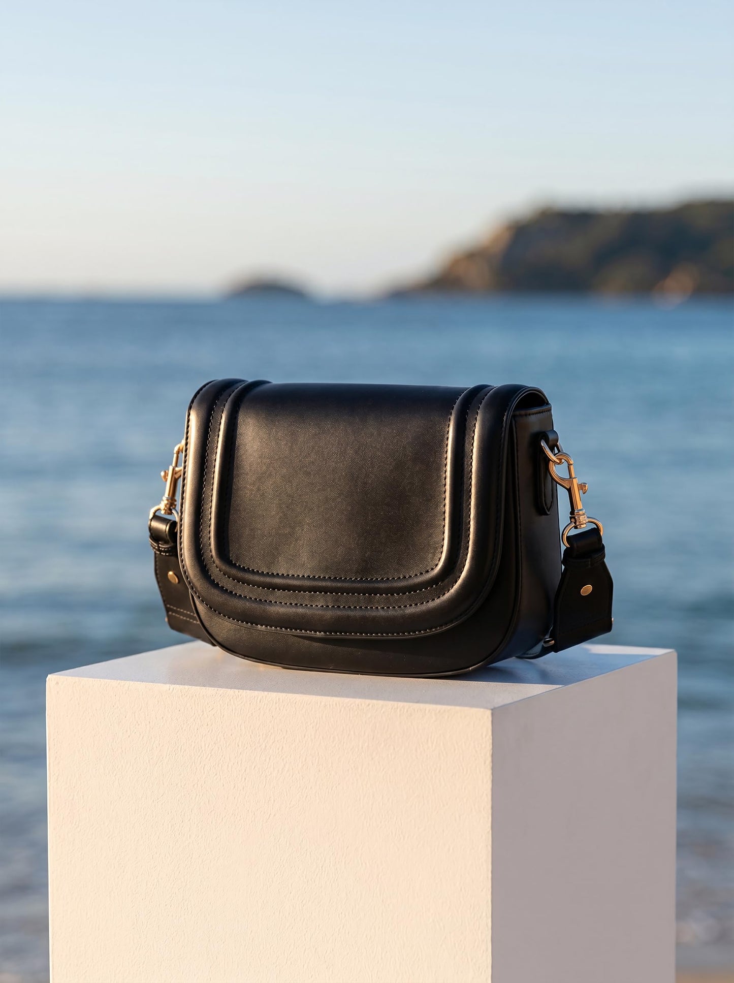 MORU Celeste Curved Flap Crossbody Sling Bag for Women | Premium Structured Saddle Crossbody Bag with Adjustable Strap | Stylish Everyday Shoulder Purse with Secure Inner Pocket