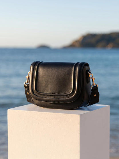 MORU Celeste Curved Flap Crossbody Sling Bag for Women | Premium Structured Saddle Crossbody Bag with Adjustable Strap | Stylish Everyday Shoulder Purse with Secure Inner Pocket