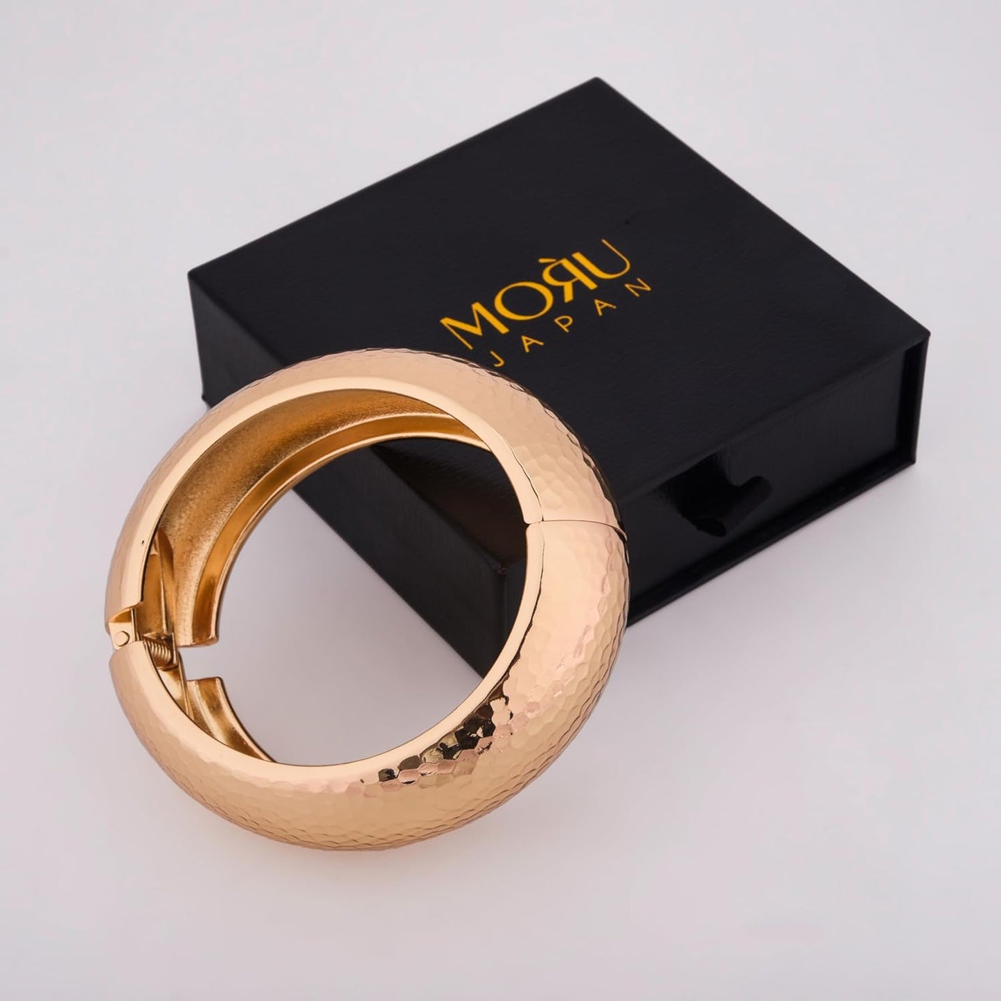 MORU Hammered Dome Metal Bangle for Women | Bold Designer Bracelet | Statement Fashion Jewellery for Party, Festive & Everyday Wear