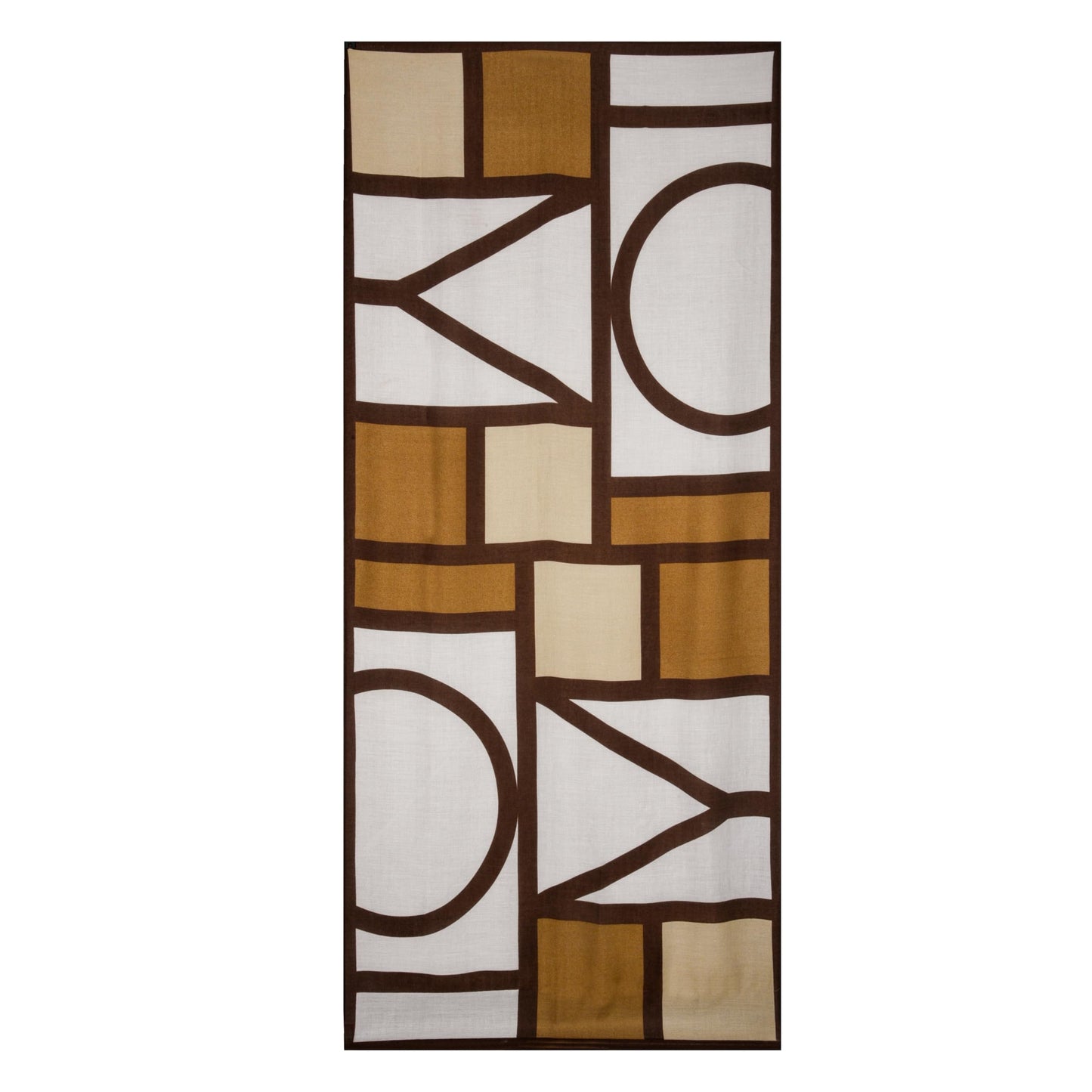 MORU Kyoto Grid Scarf for Women | Lightweight Geometric Printed Stole & Shawl for Women | Soft Long Fashion Wrap Scarf for Casual, Office, Travel & Winter Styling | Brown Beige White Minimalist Design