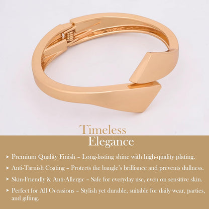 MORU Edgewave Sculpted Kada Bangle for Women | Bold Openable Bracelet | Fashion Jewellery for Weddings, Parties & Gifting