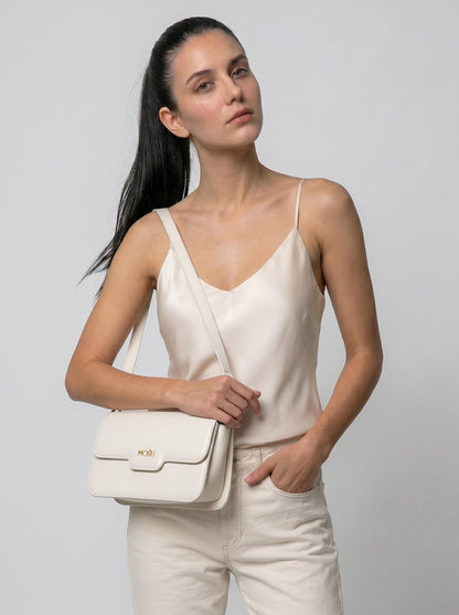 MORU Aurelia Sling Bag | Structured Crossbody Shoulder Bag for Women | Detachable Adjustable Strap | Magnetic Flap Closure | Secure Inner Zip Pocket