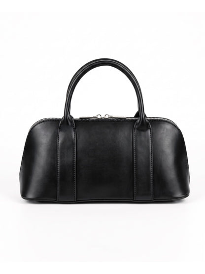MORU Lumière Boston Satchel for Women | Premium Smooth PU Leather Handbag | Structured Top Handle Bag | Detachable Adjustable Shoulder Strap | Zip Closure