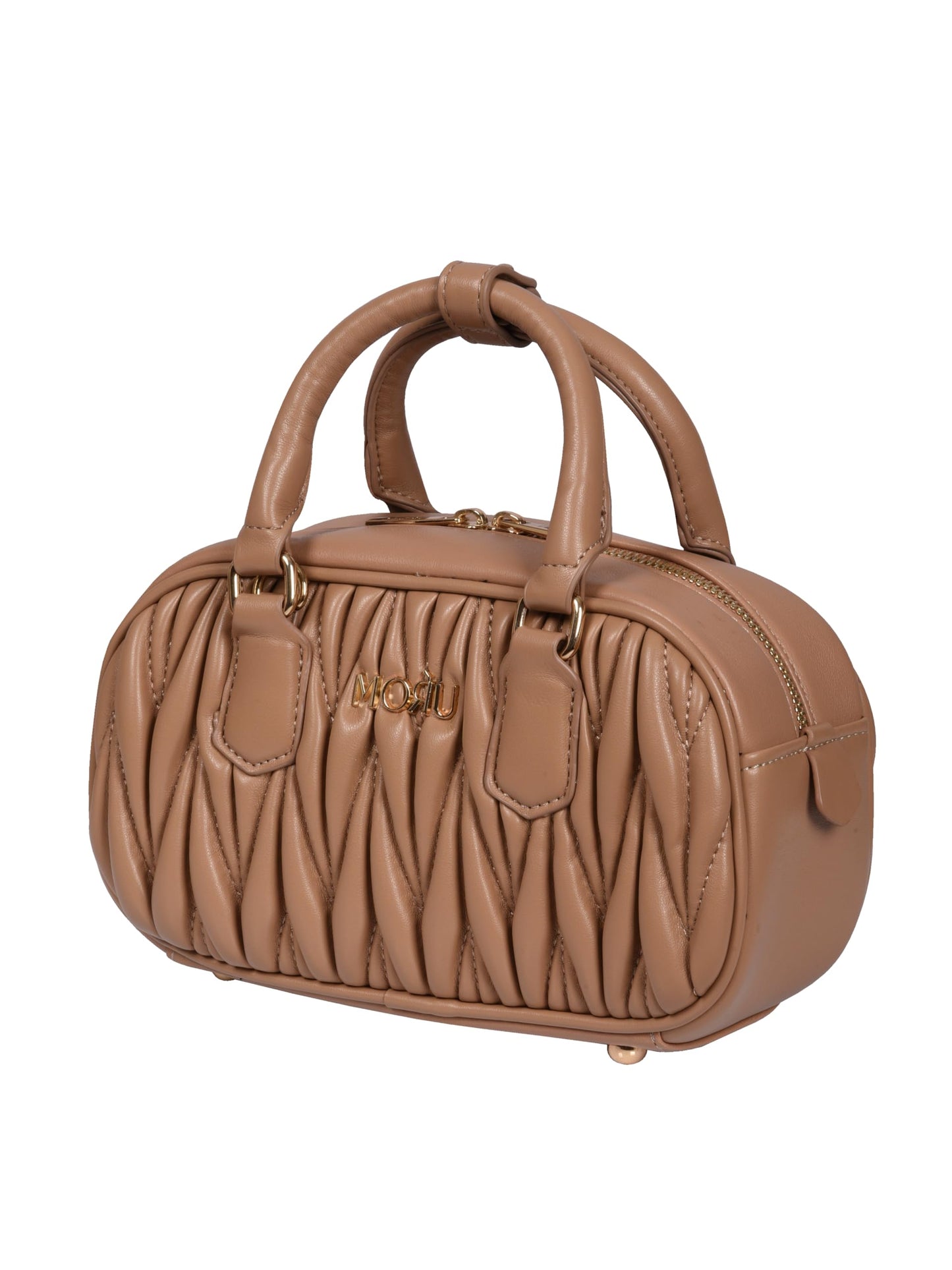 MORU Lumière Quilted Boston Satchel for Women | Premium Quilted PU Leather Handbag | Detachable Adjustable Shoulder Strap | Zip Closure