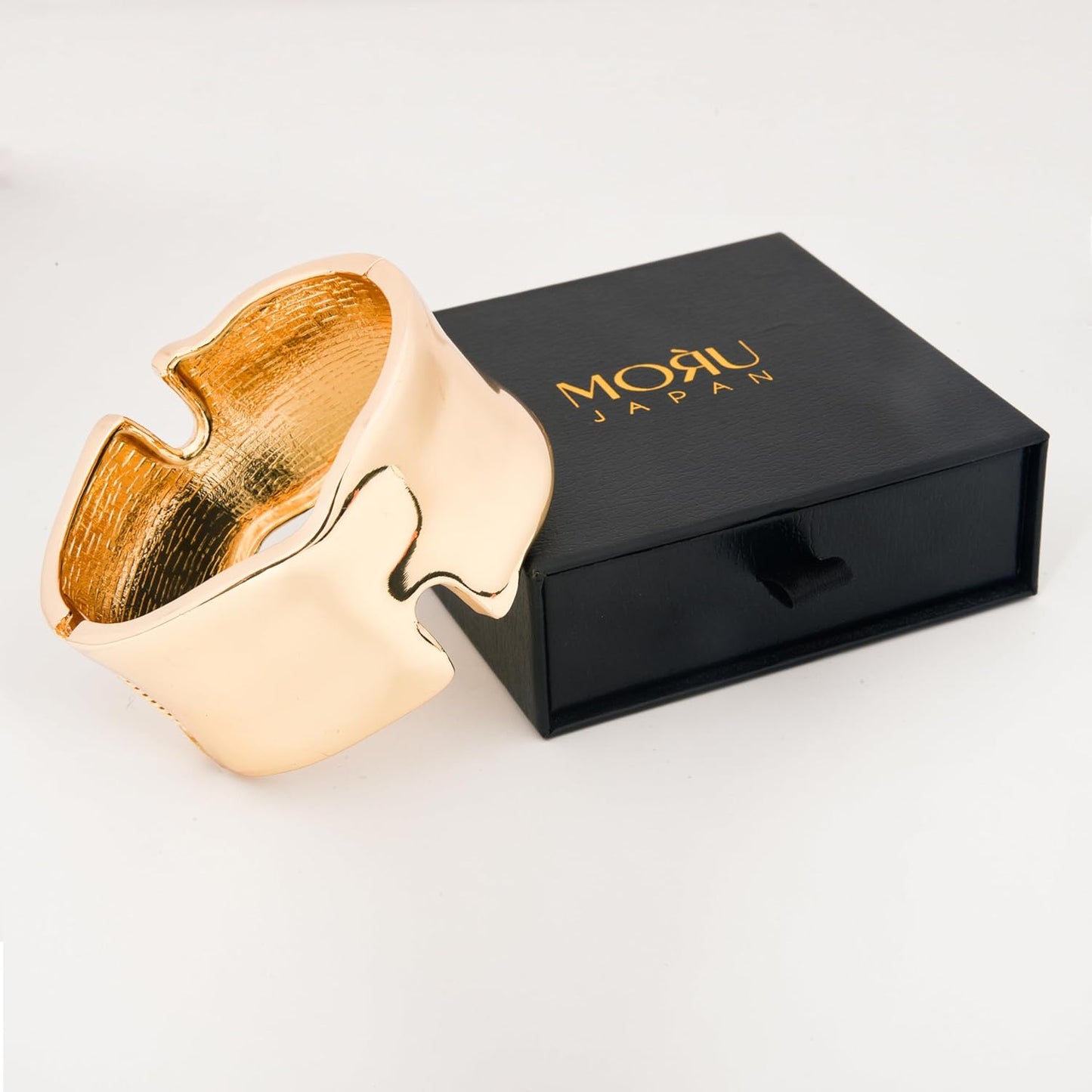 MORU Loopcrest Sculpted Kada Bangle for Women | Wide Openable Bracelet | Fashion Jewellery for Parties, Weddings & Gifting