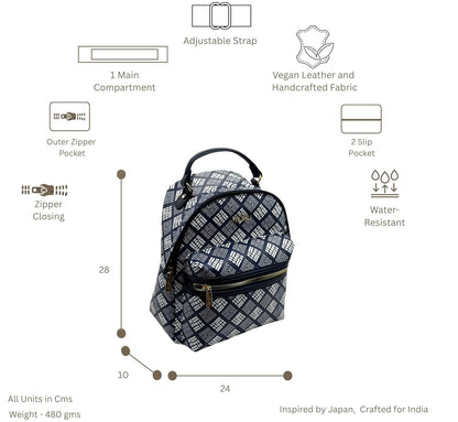 Rafa Backpack Unique Patterned Design/Adjustable Shoulder Strap/Stylish and Functional