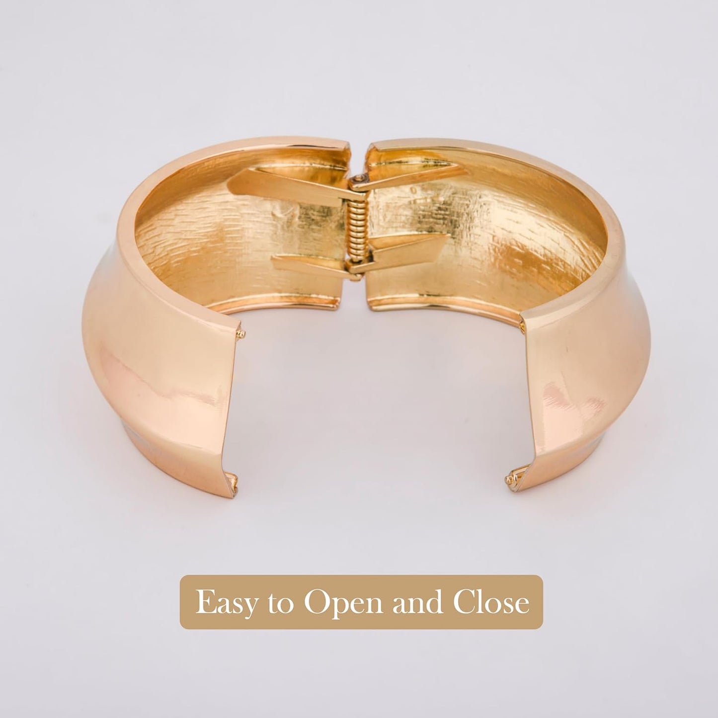 MORU Hikari Wide Kada Bangle for Women | Minimal Flat Openable Bracelet | Fashion Jewellery for Parties, Weddings & Gifting