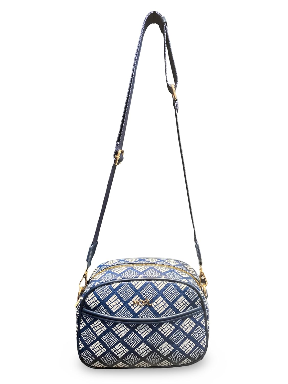 MORU FASHIONS Women Polyurethane Rafa Sling Bag With Adjustable Detachable Strap Navy Blue