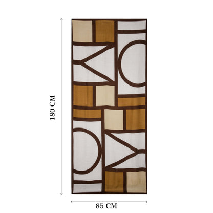 MORU Kyoto Grid Scarf for Women | Lightweight Geometric Printed Stole & Shawl for Women | Soft Long Fashion Wrap Scarf for Casual, Office, Travel & Winter Styling | Brown Beige White Minimalist Design