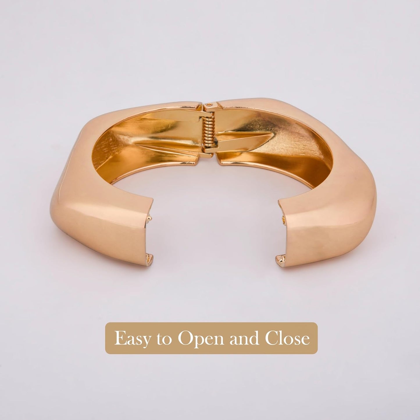 MORU Quadra Geometric Kada Bangle for Women | Bold Openable Bracelet | Fashion Jewellery for Parties, Weddings & Gifting