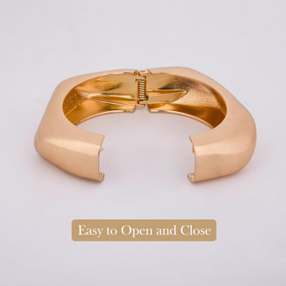 MORU Quadra Geometric Kada Bangle for Women | Bold Openable Bracelet | Fashion Jewellery for Parties, Weddings & Gifting