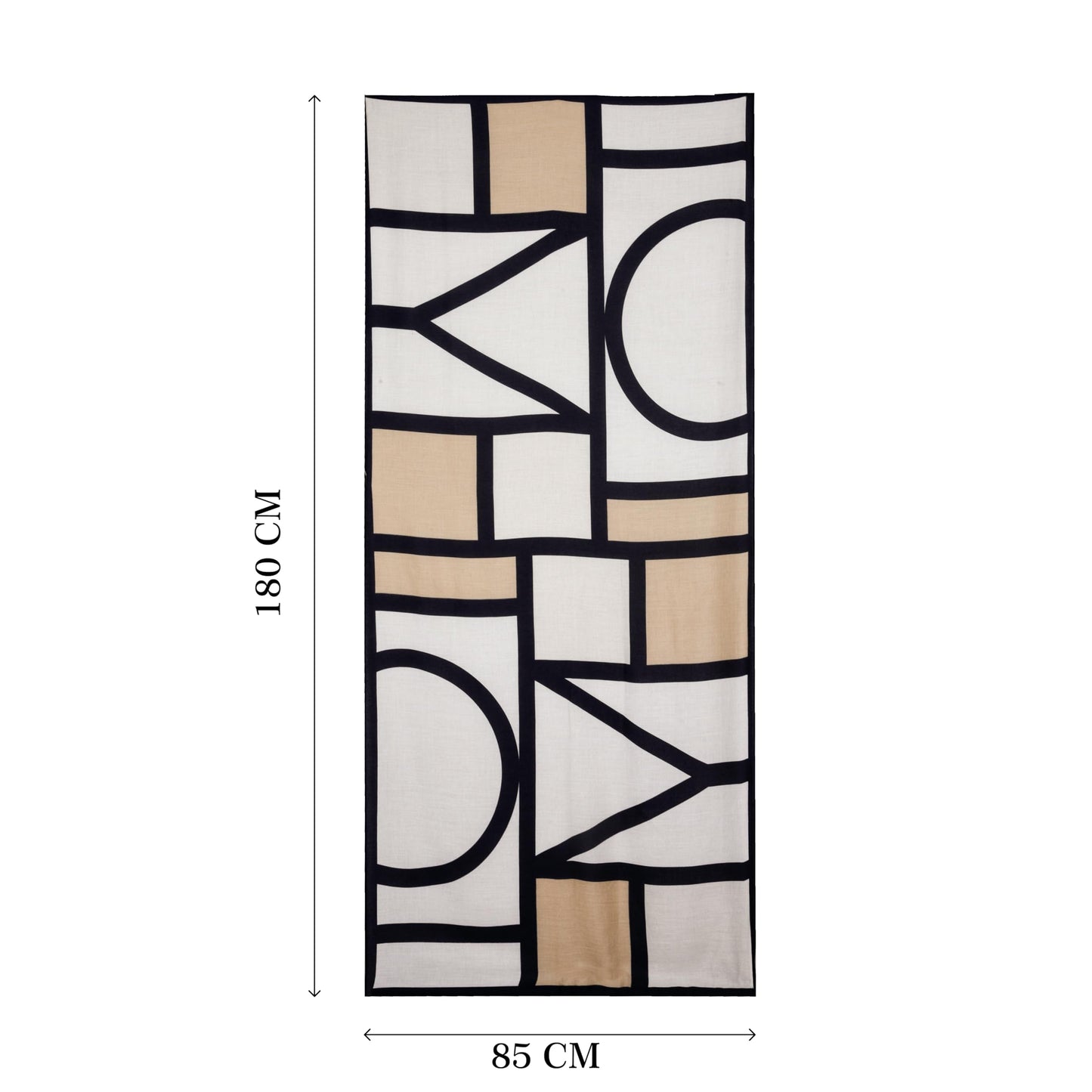 MORU Kyoto Grid Scarf for Women | Lightweight Geometric Printed Stole & Shawl for Women | Soft Long Fashion Wrap Scarf for Casual, Office, Travel & Winter Styling | Brown Beige White Minimalist Design