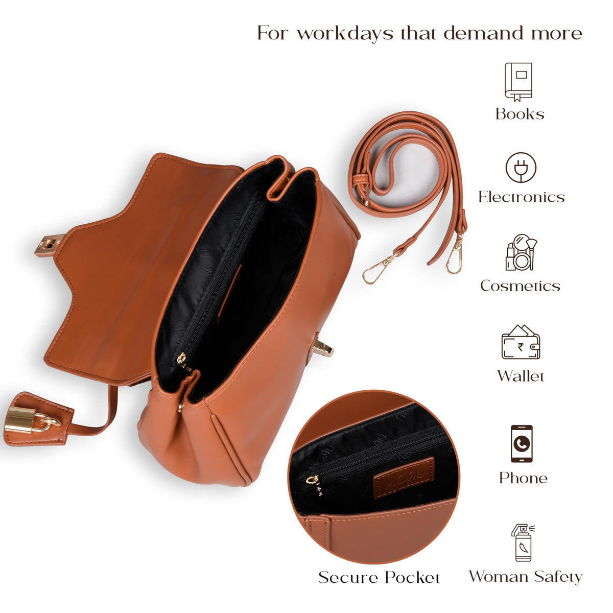 MORU Sienna Lock Satchel Bag