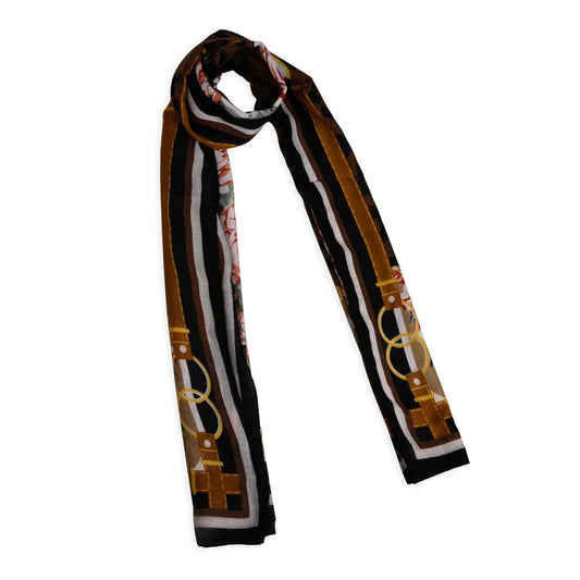 MORU Kyoto Luxe Women's Leopard Rose Printed Scarf | Luxury Floral & Animal Print Stole | Soft Lightweight Fashion Wrap | Elegant Designer Scarf for Women