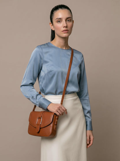 MORU Aurelia Saddle Crossbody Bag for Women | Crossbody Purse | Structured Crossbody Bags for Women Stylish | Adjustable Shoulder Strap