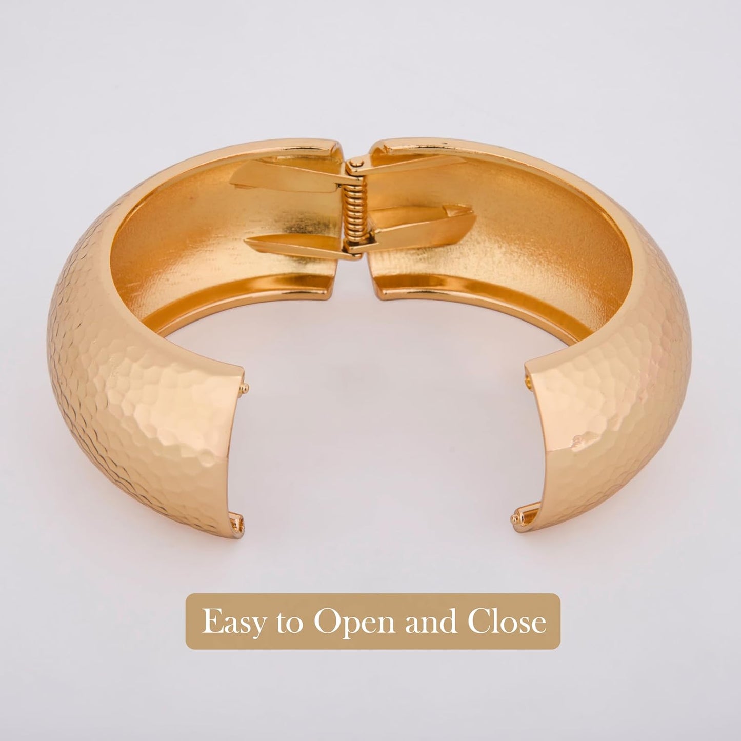 MORU Hammered Dome Metal Bangle for Women | Bold Designer Bracelet | Statement Fashion Jewellery for Party, Festive & Everyday Wear