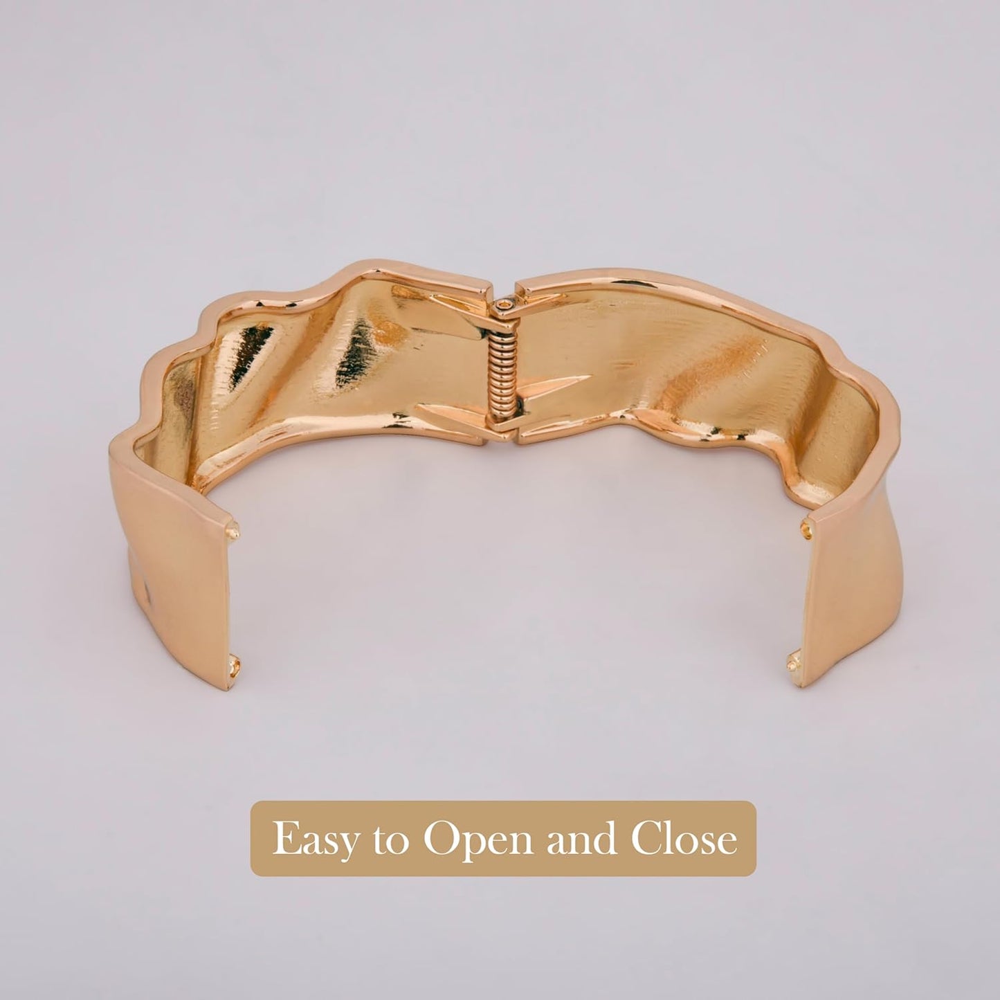 MORU Wavecrest Sculpted Kada Bangle for Women | Wide Openable Bracelet | Fashion Jewellery for Parties, Weddings & Gifting